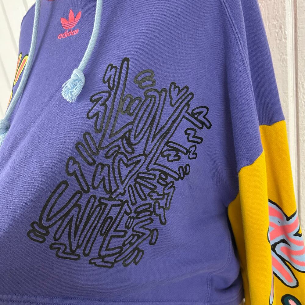 💗SOLD💗not for sale💗Adidas x KAS Limited Edition Love Unites Cropped Sweatshirt - Picture 6 of 9